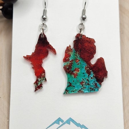 Rustic Copper MI Earrings