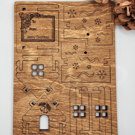 Wood Christmas Card-Ornament