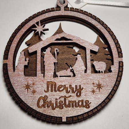 Nativity- rose/walnut