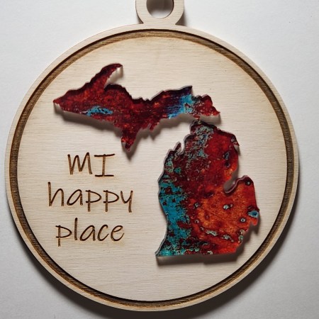 Ornament- MI Happy Place- large