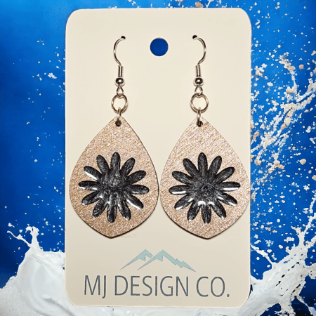 Black Flowers- resin filled