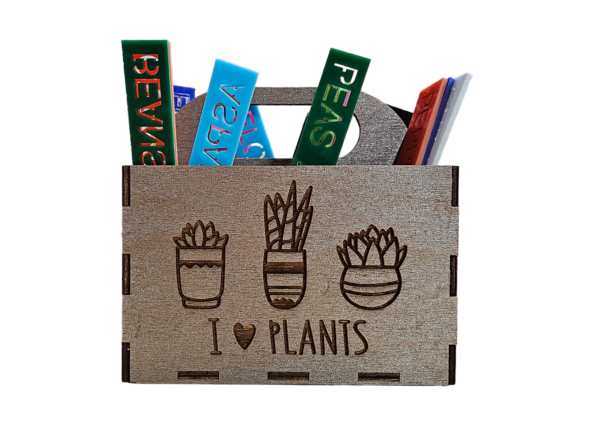 Garden Stakes Box- I Love Plants