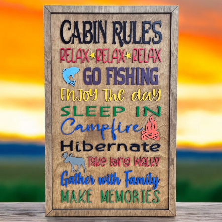 Cabin Rules- colorful