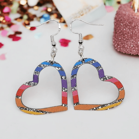 Glitter Rainbow Hearts