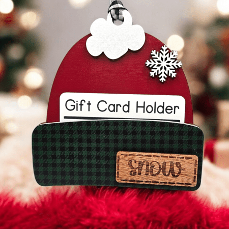 Gift Card Holder- green/black plaid