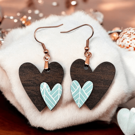 Geometric Turquoise Hearts