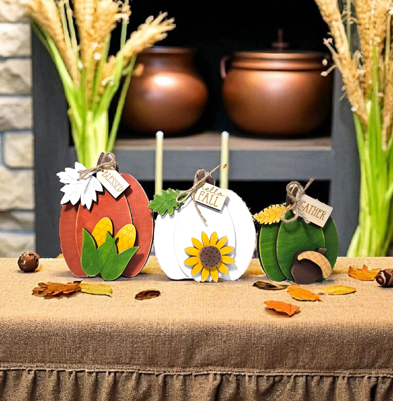 Standing Pumpkin Trio