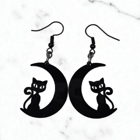 Black Cat Earrings