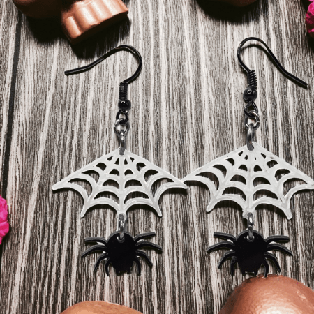 Spider and Web Earrings